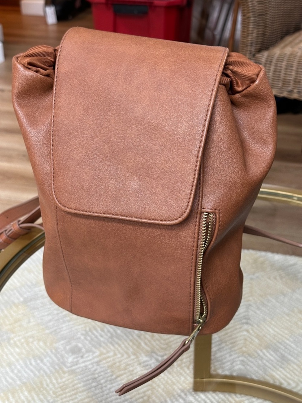 Universal Thread Brown Faux Leather Backpack Purse - Picture 2 of 10
